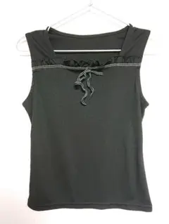 サイズ不明 タンクトップ ブラック リボン