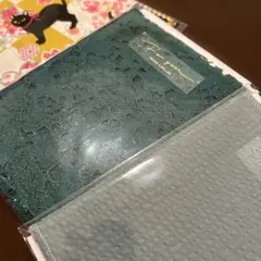 新品！深青緑レース半襟、クレープ青鼠半襟。猫柄半襟3点セット 和装小物