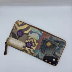 3024・希少⭐️COACH コーチ ウォレット パッチワーク デニム Y2K