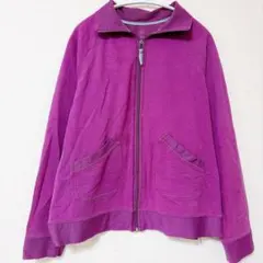 ジップアップ ジャケット ブルゾン 紫 レトロ カジュアル パープル 長袖
