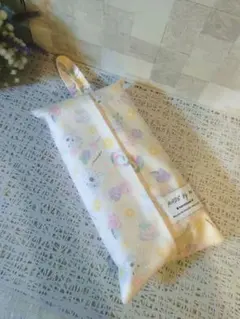 いぬ柄　ティッシュカバー　ソフトパックティッシュカバー　スイーツ柄　ロゴ　花