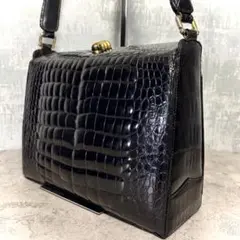 専用】美品 Guido Borelli 本革 クロコダイル 黒 バッグ - メルカリ