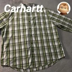 Carhartt BDShirt OmbreCheck 長袖 刺繍 緑 2XL