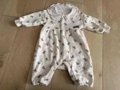 クマプリント フリル付きロンパース