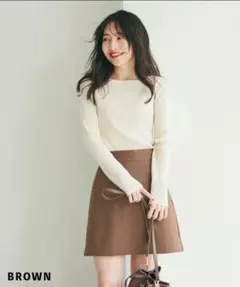 新品未使用タグ付き【basement online】スカパン ブラウン M