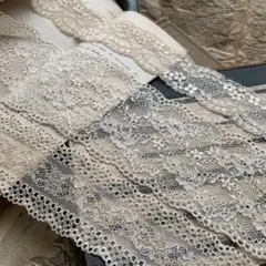 ジャンクジャーナル素材☆草木染めストレッチレースＢ