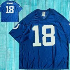 NFL 콜츠 매닝 게임 셔츠 블루 XL 풋볼 셔츠 루즈