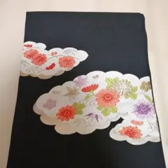 浴衣 反物 カンサイヤマモト KANSAI 黒地に糸菊 もしくは彼岸花 美品