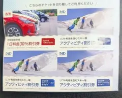 日本駐車場開発　株主優待　紙チケット１冊　スキー場
