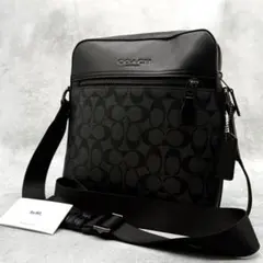 【良品】COACH コーチ ショルダーバッグ PVC クロスボディ ブラック