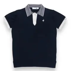 ルコックスポルティフゴルフ 半袖ポロシャツ ニット ネイビー L レディース