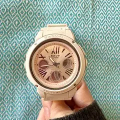 Baby-G レディース 腕時計 ホワイト ピンク アナログデジタル両表示