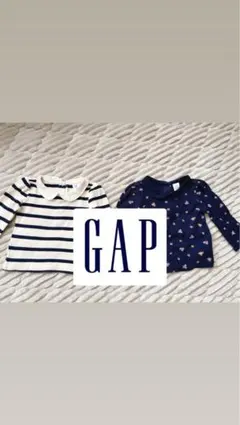 【セット売り】GAP ロンT2点セット ボーダー 小花柄 襟付きロンT 80