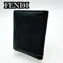 FENDI フェンディ　三つ折り財布　ズッカ柄 ブラック　ミニ財布　⑥のサムネイル