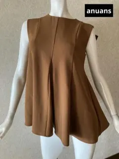 ✰anuans カットソー　チュニック　ダブルサテンボリュームヘムブラウス