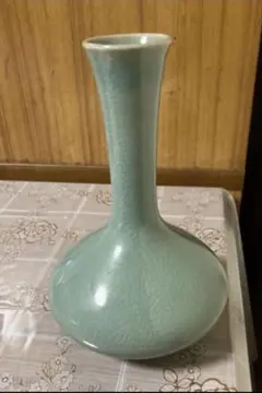 花瓶 陶器 青磁 貫入