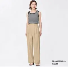 GU カラースラックス　ベージュ