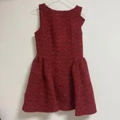 『値下げ』キャバドレス ワンピース 赤ツイード