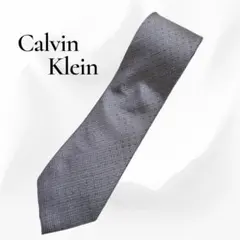 Calvin Klein シルクネクタイ グレー ドット織柄 光沢 ビジネスのサムネイル