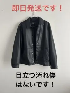 ZARA フェイクレザージャケット ブラック Lのサムネイル