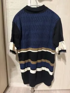 FRED PERRY ネイビー ストライプ ポロシャツ M