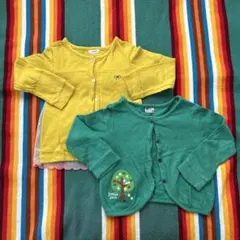 カーディガンセット 100.110cm グリーンイエロー