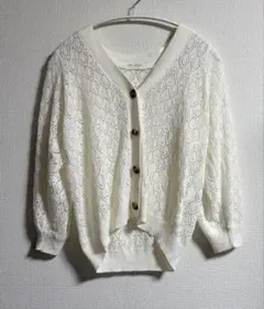 ハニーズ　透かし編みカーディガン