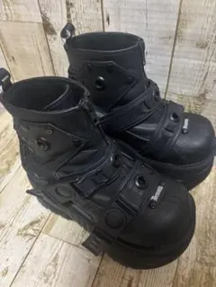 新品⭐️Demonia 厚底 ファー ロングブーツ 黒 23.5cm US7 - メルカリ