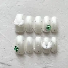 ネイルチップ　サイズオーダー　ウィッシュコア　羽　星　クローバー