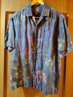 H&M リラックスフィット 半袖シャツ ネイビー系