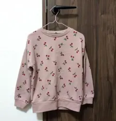 西松屋 裏起毛 トレーナー ロングパンツ セットアップ さくらんぼ柄 120cm