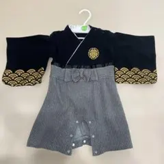 着物スタイルのロンパース　お食い初め70〜80cm