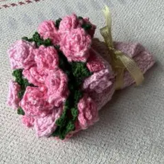 ハンドメイド 花束ブーケブランケットピンク系