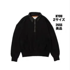 【美品】 KYOU BROTHERS レザーコットンスウェット 黒 26SSのサムネイル