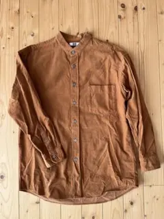 UNIQLO U コーデュロイワイドフィットスタンドカラーシャツ オレンジ