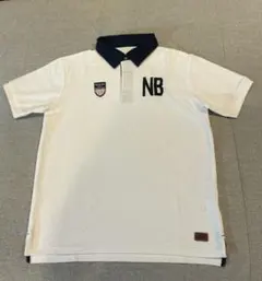 NEW BALANCE ポロシャツ ホワイト ネイビー 半袖のサムネイル