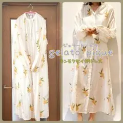 【未使用】ジェラート・ピケ　綿100% キンモクセイ柄ドレス