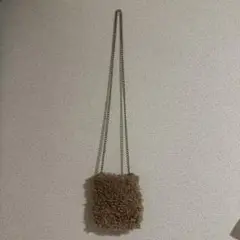 ブラウン チェーン付き ショルダーバッグ