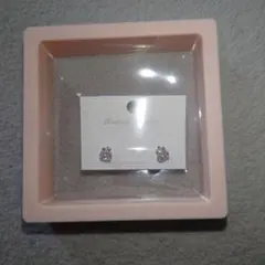 クリスタルスタッド＆シルバーフープピアスセット