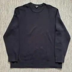 22aw ユニクロ ミラノリブクルーネックセーター ネイビー XXL