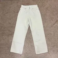 H&M ワイドパンツ US 8 ホワイト M〜Lサイズ 大きめ プラスサイズ