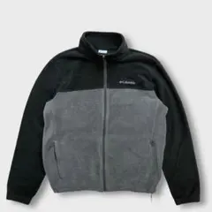【ま】Columbia ジップアップフリースジャケット ブラック・グレー