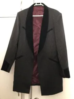 SAVOY CLOTHING テーラードジャケット グレーと黒のストライプ