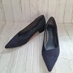 未使用級【23㎝】LE TALON ポインテッド スエード パンプス ネイビー
