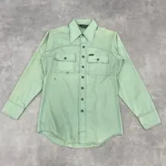 485. 70s 80s USA製 Lee ロングシャツ ウェスタン M 古着