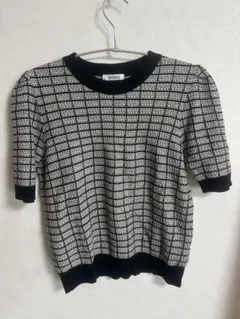 INGNI 半袖ニット M ブラック・ホワイト