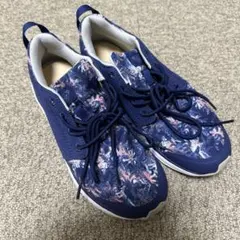 ROXY ネイビー フローラル スニーカー 7 USA ※即買い大歓迎