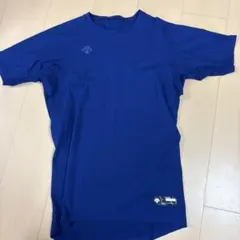 青 半袖 アンダーシャツ ロゴ付き