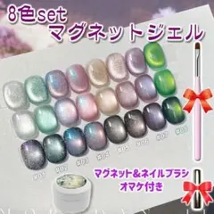 8色セット　マグネットネイル　マグネットジェル　ネイルブラシ付き【GRD8】3