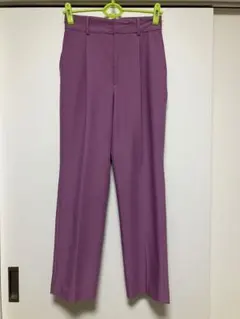 KBF+ ケービーエフプラス　タックプレスパンツ　パープル紫 スラックス 38